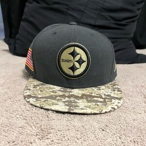 Pittsburgh Steelers salute to service new era fitted hat size 7 7/8 with bonus!